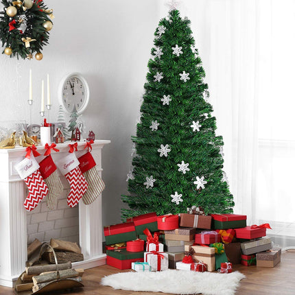 180cm Fiber Optic Christmas Tree, LED Lights, Snowflakes