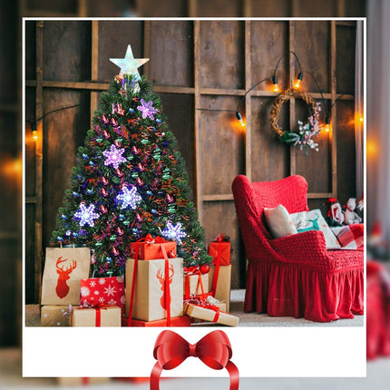 180cm Fiber Optic Christmas Tree, LED Lights, Snowflakes