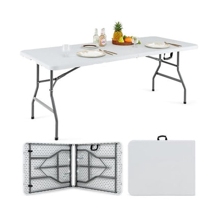 180 cm Folding Plastic Dining Table – Handle, Metal Legs