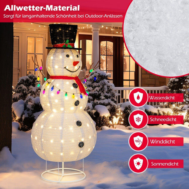 180 cm LED snowman illuminated Christmas figure with 180 warm white LED lights