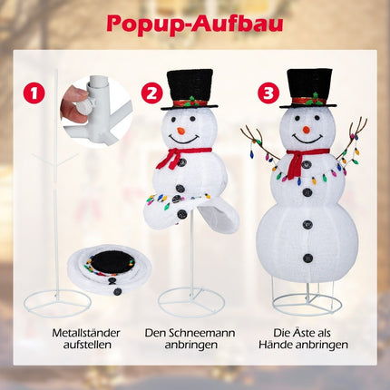 180 cm LED snowman illuminated Christmas figure with 180 warm white LED lights