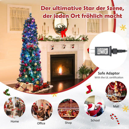 180 cm Large Artificial Christmas Tree in Fiber Optic Green