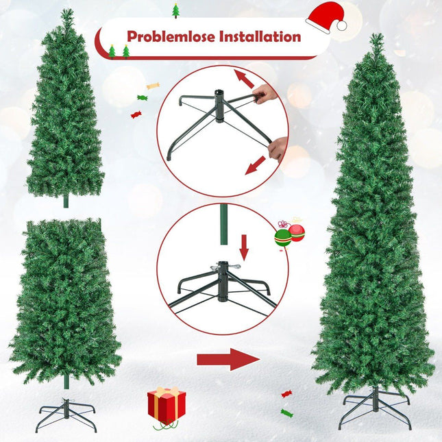 180 cm Large Artificial Christmas Tree in Fiber Optic Green