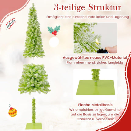 180 cm Pre-Lit Artificial Christmas Tree with Snow Flocking