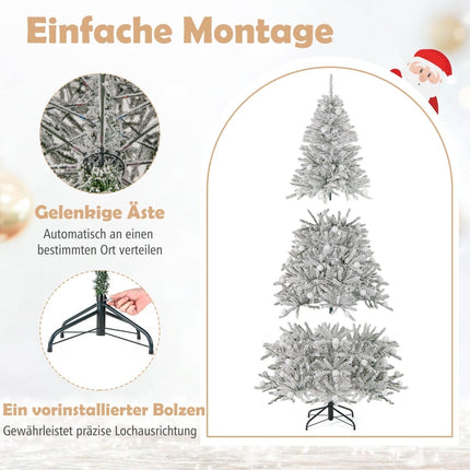 180 cm Snow-Flocked Artificial Christmas Tree, 250 LEDs
