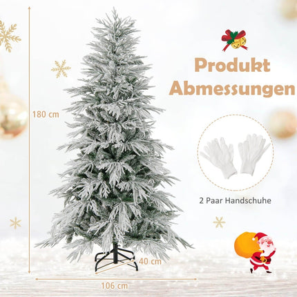 180 cm Snow-Flocked Pre-Lit Christmas Tree, 250 LEDs