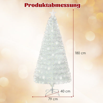 180 cm White Artificial Christmas Tree with LED Lights