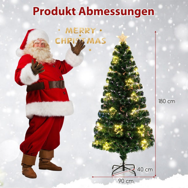 180 cm artificial fiberglass Christmas tree with lighting