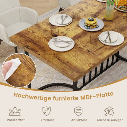 180 cm dining table for 6-8 people rectangular wooden kitchen table