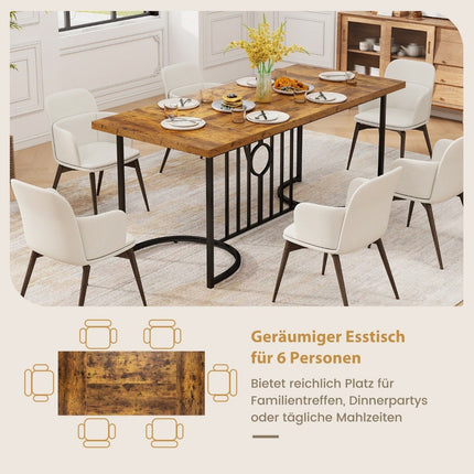180 cm dining table for 6-8 people rectangular wooden kitchen table