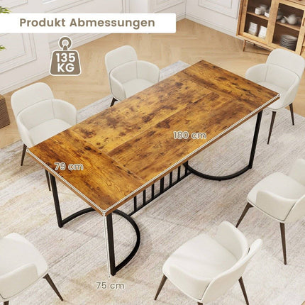 180 cm dining table for 6-8 people rectangular wooden kitchen table