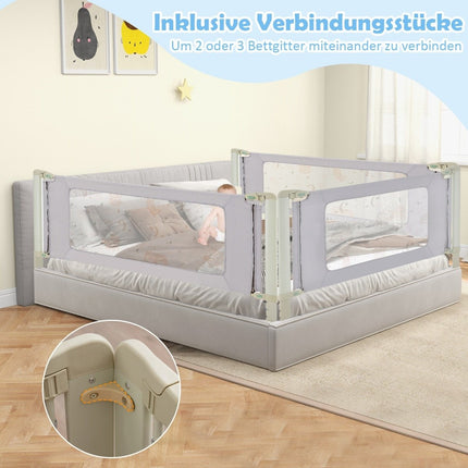 180 cm height-adjustable bed rail with connecting accessories bed guard sheet