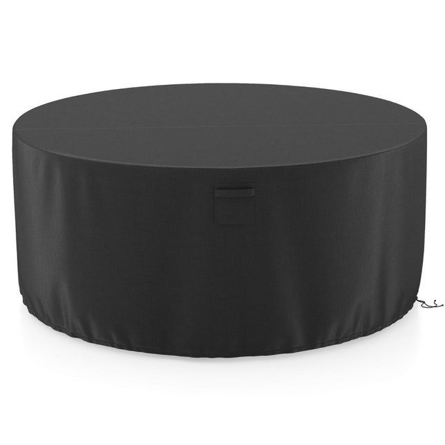 Ø 183 cm Round patio furniture cover with ventilation slots & buckles & cords black