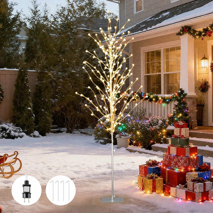 186 cm LED Birch Tree with Warm White Lights