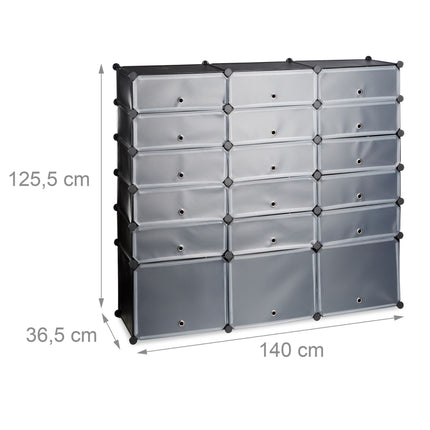 18-Compartment Plastic Shoe Cabinet
