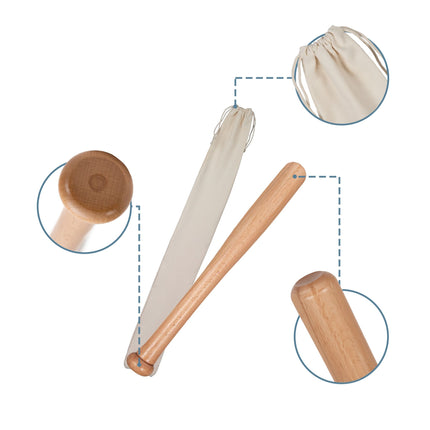 18-Inch Wooden Baseball Bat with Jute Bag