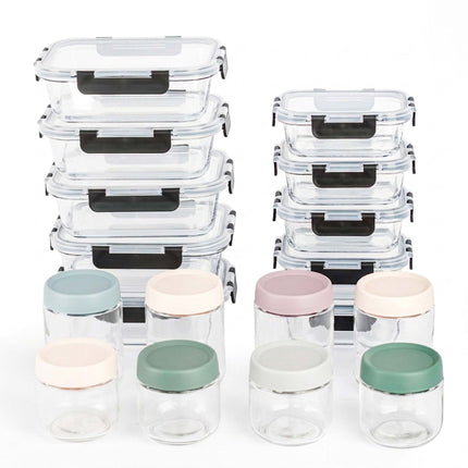 18-Piece Glass Food Storage and Preserving Jar Set