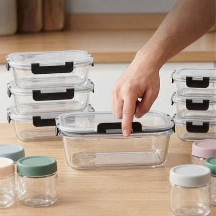 18-Piece Glass Food Storage and Preserving Jar Set