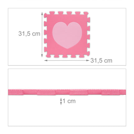 18-piece puzzle mat heart
