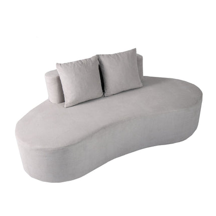 199 cm Gray Sofa Bed with 2 Cushions, Low Backrest