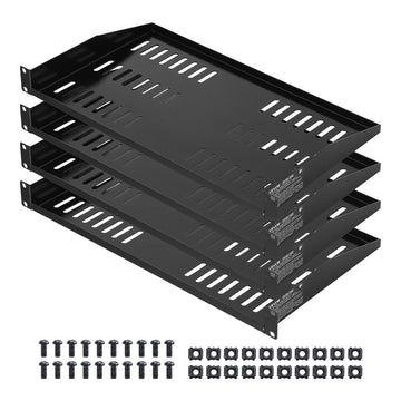 1U Server Rack Shelf 4-Pack, Vented, 10 in Deep