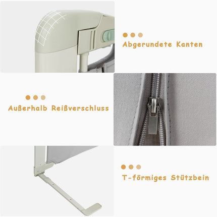 200 cm bed rail height adjustable bed guard with connection accessories gray