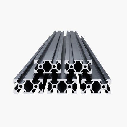 2040 T-Slot Aluminum Extrusion, 1500mm, 5-Pack, Black