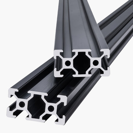 2040 T-Slot Aluminum Extrusion, 1500mm, 5-Pack, Black