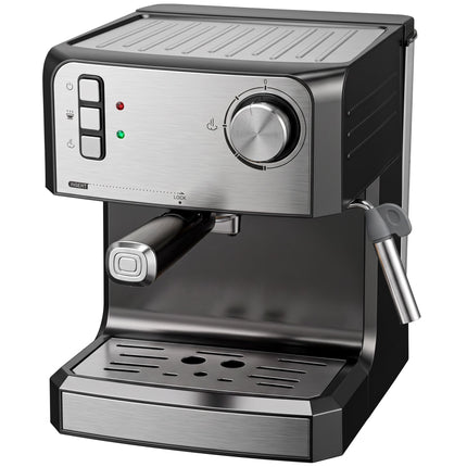 20-Bar Espresso Machine with Milk Frother, 1.6L Tank, Black