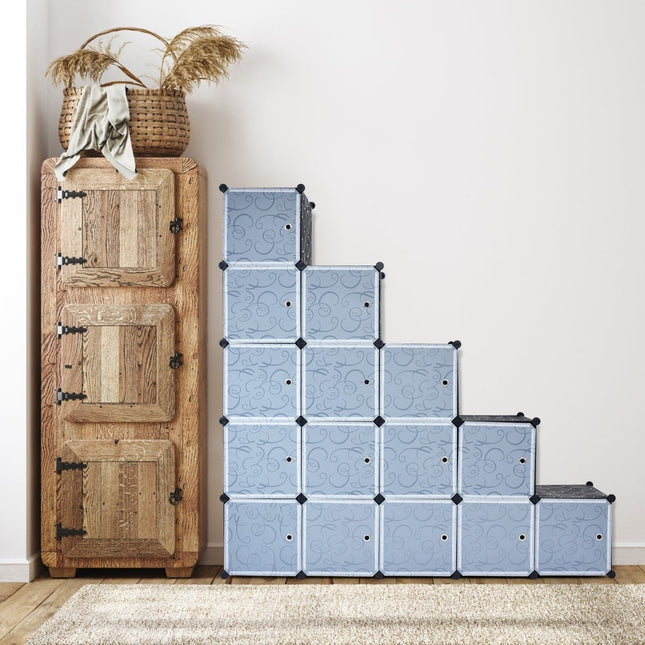 20-Cube Storage Organizer, Black, DIY Plastic Shelving