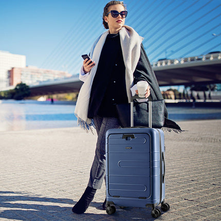 20-Inch Carry-On Hardside Suitcase, Front Pocket, TSA, USB