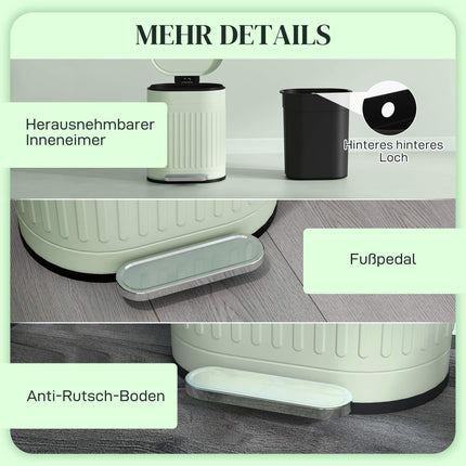 20L Metal Pedal Bin, Soft-Close, Removable Inner Bucket