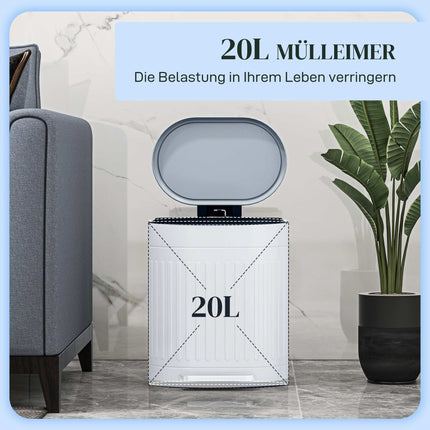 20L Metal Pedal Bin, Soft-Close, Removable Liner