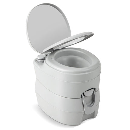 20L Portable Toilet with Removable Waste Tank & Leak-Proof Seat & Flush Pump Grey