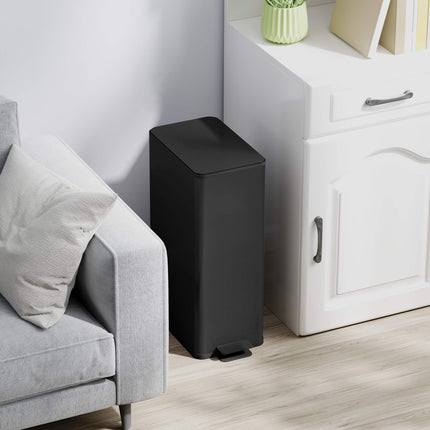 20L Stainless Steel Trash Can, Soft-Close Lid, Black