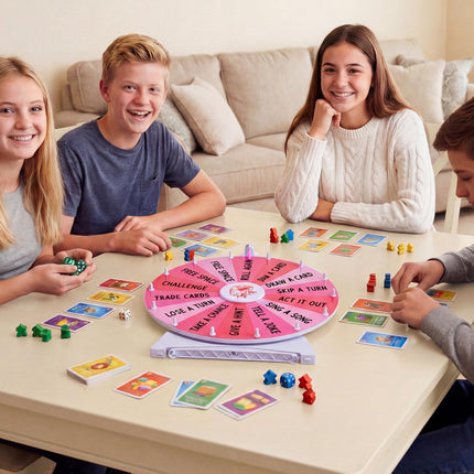 20" Pink Prize Wheel, 14 Slots, Blackboard Marker Included