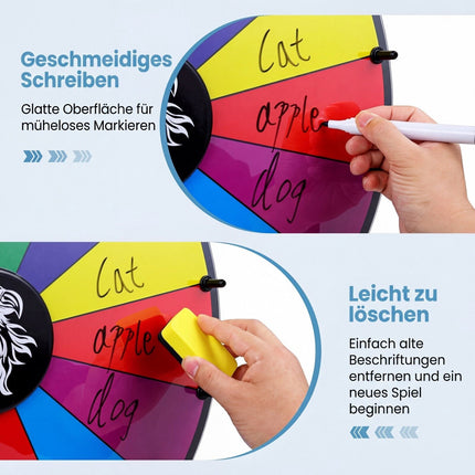 20" Spin Wheel with Blackboard Marker, Multicolor