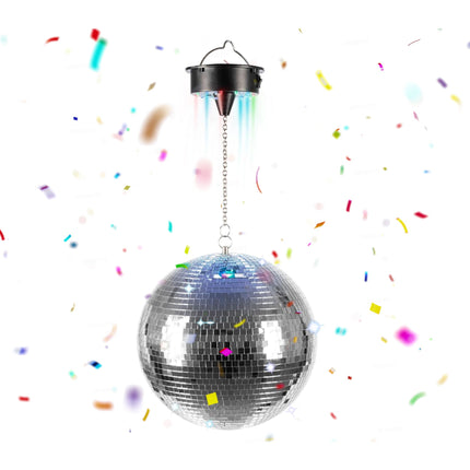 20 cm Disco Ball with Motor and LED Lights
