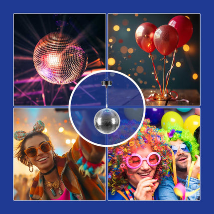 20 cm Disco Ball with Motor and LED Lights