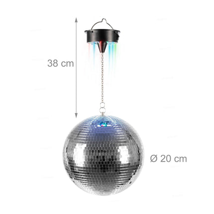 20 cm Disco Ball with Motor and LED Lights