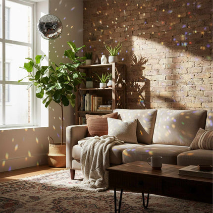 20 cm Disco Ball with Motor and LED Lights