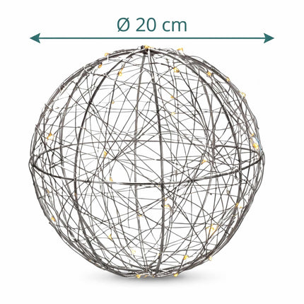 20 cm Silver LED Decorative Light Globe
