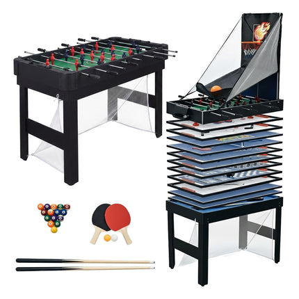 20-in-1 Multi-Game Table Set – Black, MDF, 81x107x60.5 cm