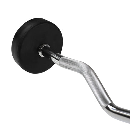 20 kg Rubber Coated Curl Bar – Gym Equipment