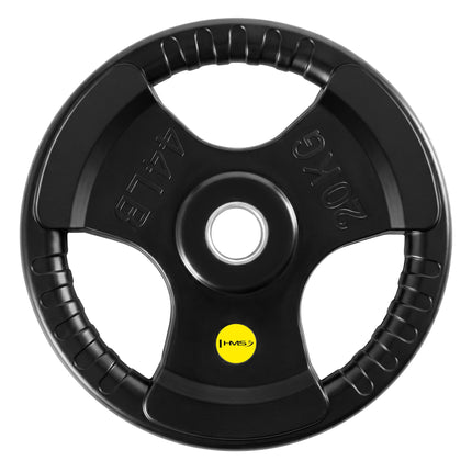 20 kg Rubber-Coated Olympic Weight Plate with Tri-Grip