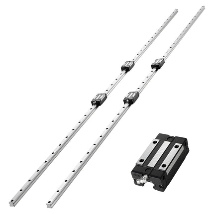 20mm Linear Rail Guide Kit, 2 x 2000mm Rails, 4 Blocks