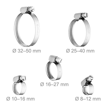 20x Set Stainless Steel Hose Clamps