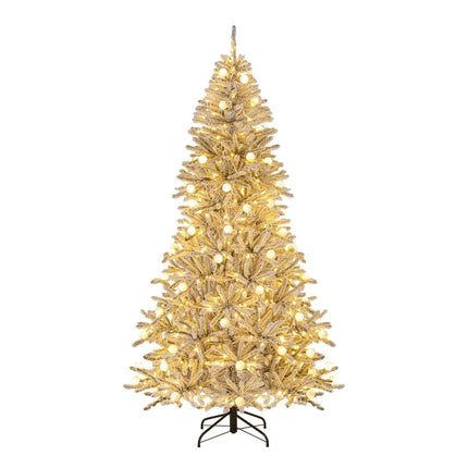210 cm Artificial Christmas Tree, Snow-Flocked, 350 LEDs