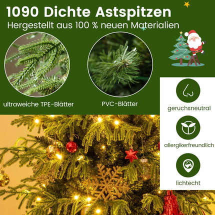 210 cm Artificial Christmas Tree with LED Lights
