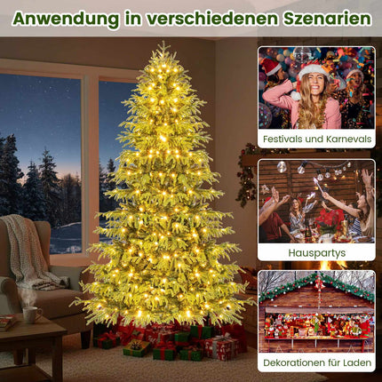210 cm Artificial Christmas Tree with LED Lights